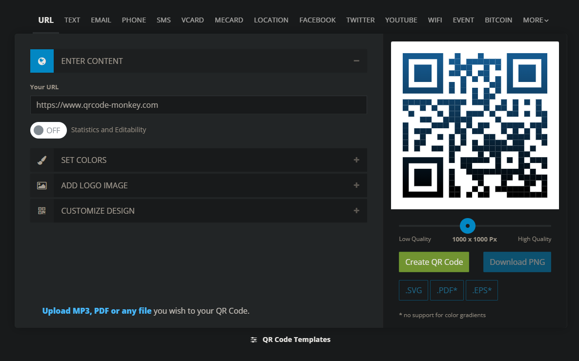 qr generator website preview image